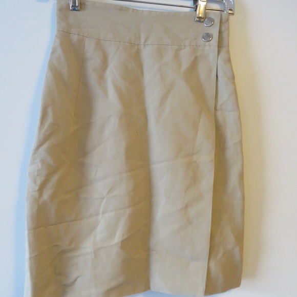 STATE OF CLAUDE MONTANA BEIGE A-LINE SKIRT 4* - Picture 2 of 8